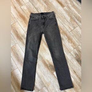MOTHER Mid Rize Dazzler Ankle Black Jeans with-Lighting Up Lanterns 1686-180